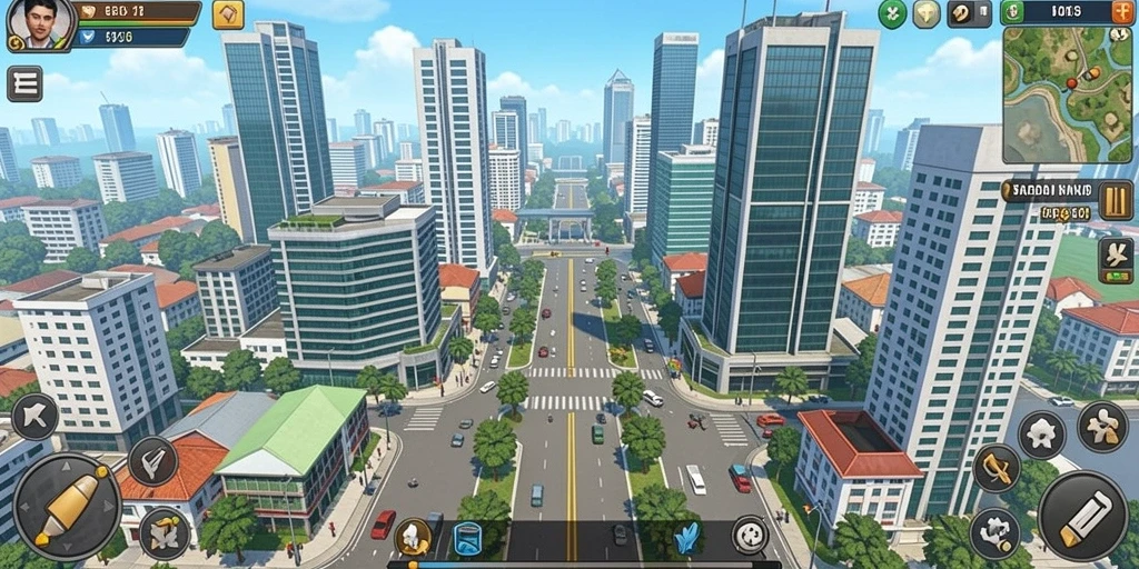 Tampilkan karakter utama yang siap bertarung.